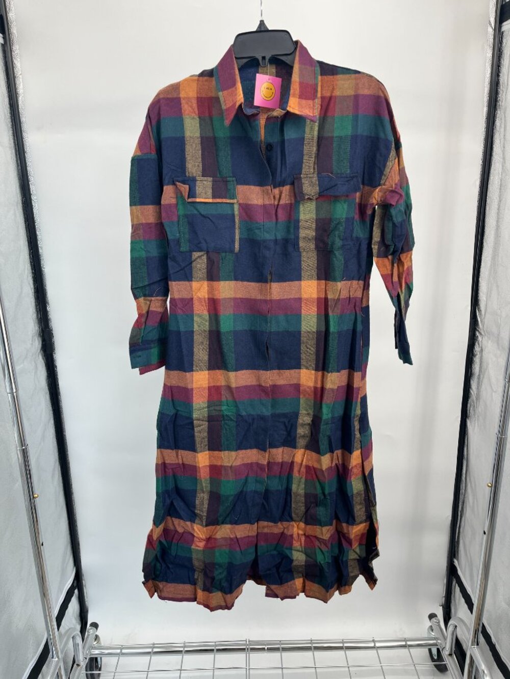 Plaid Longline Shacket & Wide-Leg Pants Set - Multicolor - Picture 3 of 12